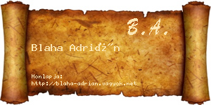 Blaha Adrián névjegykártya
