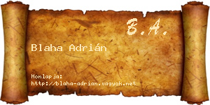 Blaha Adrián névjegykártya